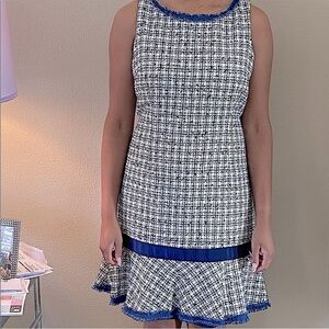 Karl Lagerfeld Sleeveless Tweed Shift Dress